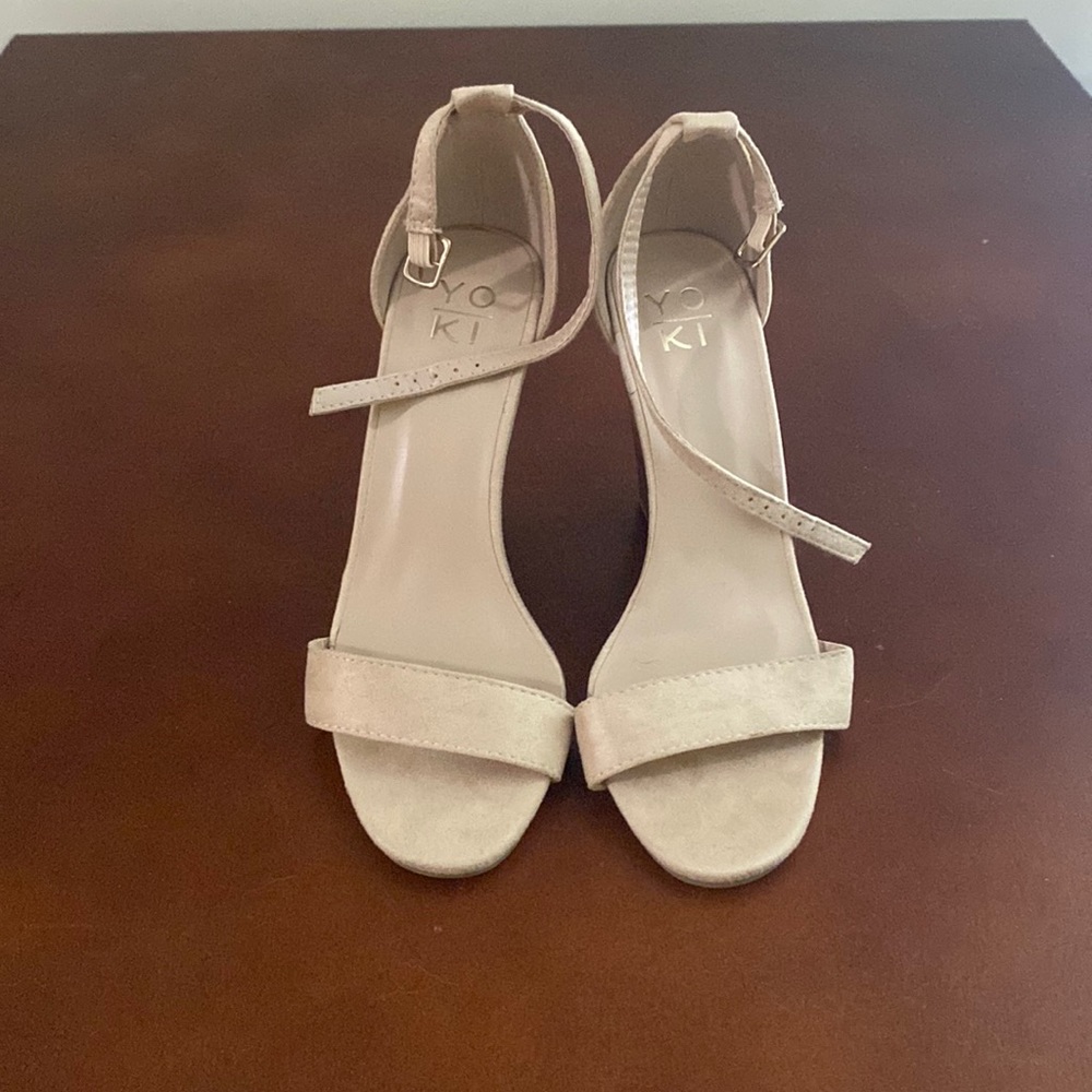Suede wedge heels
